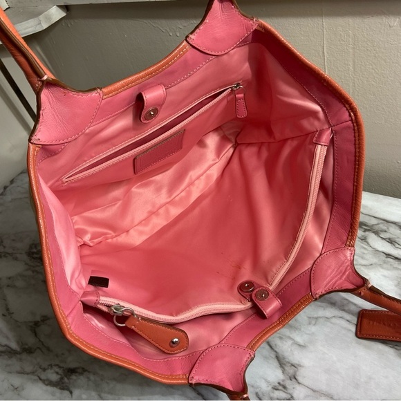 Coach Canvas Tote Pink Leather Purse Floral 3D Applique - Picture 11 of 14